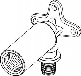 Уголок с настенным креплением удлиненный Tece TECEflex с внутренней резьбой 16x1/2 бронза 708614