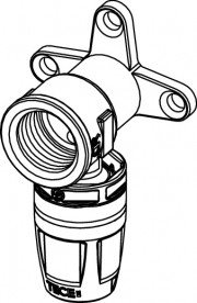 Уголок TECE TECElogo-Push с настенным креплением 20х Rp 1/2'' латунь/PPSU 8620003