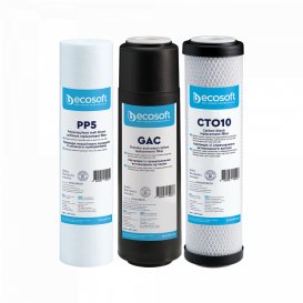 Улучшенный комплект картриджей Ecosoft 1-2-3 для фильтра обратного осмоса CHV3ECO