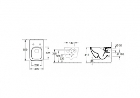 Унітаз Villeroy & Boch Venticello Direct Flush з покриттям Ceramic Plus і сидінням Soft Close 4611RSR1