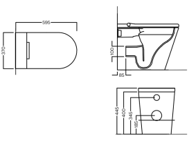 Унитаз-биде подвесной Hatria H-smart 59,5х37 см сиденье с подогревом фаянс белый глянцевый 00Y9D301