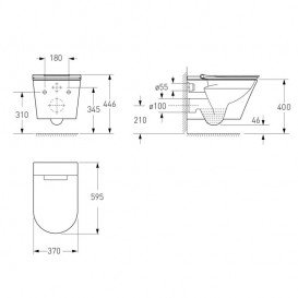 Унитаз-биде подвесной Volle Nemo Rimless с электронным управлением белый 13-17-777