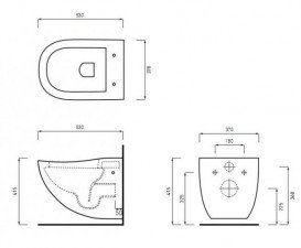Унитаз Cielo Fluid подвесной без сиденья белый глянцевый FLVS