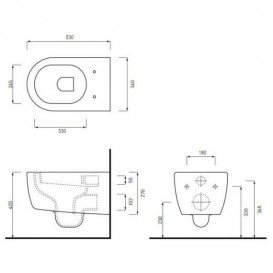 Унитаз Cielo Smile подвесной без сиденья белый SMVSNWK