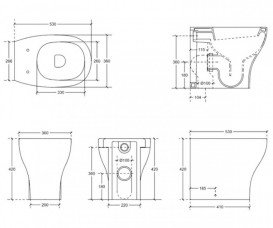 Унітаз Galassia Ethos підлоговий без бачка без сидіння білий 8437