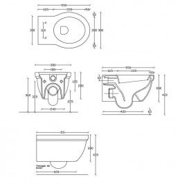 Унітаз Galassia Ethos підвісний без бачка без сидіння білий 8439