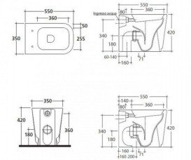 Унітаз Galassia Meg11 підлоговий без бачка без сидіння білий 5419