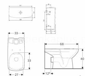 Унітаз Kolo Nova Pro підлоговий + бачок+ сидіння дюропласт Soft-close M33223000 + M34013000 + M30122000