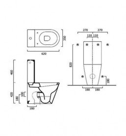 Унитаз-компакт Catalano Zero с бачком и крышкой керамика белый 1MZERO1