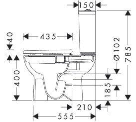 Унітаз-компакт Hansgrohe GladeLake S AquaChannel Flush 38х64 см із кришкою кераміка білий 60312450