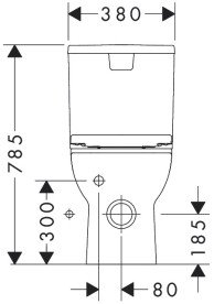 Унитаз-компакт Hansgrohe GladeLake S AquaChannel Flush 38х64 см с крышкой Soft-Close керамика белый 60313450