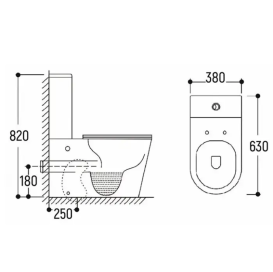 Унітаз компакт Insana Kamei 38х63 з бачком та сидінням з кришкою кераміка білий А0054433