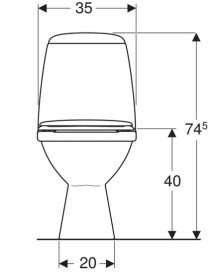 Унітаз-компакт Kolo Solo 35,5х64 см із сидінням із кришкою сантехнічний фарфор білий S7923200UA
