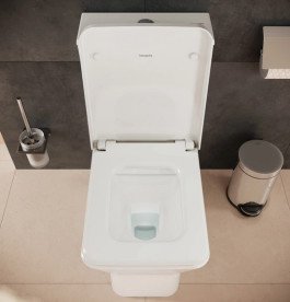 Унитаз-компакт напольный Hansgrohe EluPura Original Q AquaChannel Flush 39х64 см с крышкой керамика белый 60206450