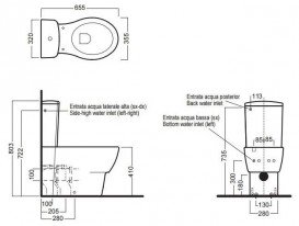 Унитаз компакт напольный Hatria Nido 35.5х65.5 см белый Y0TQ01