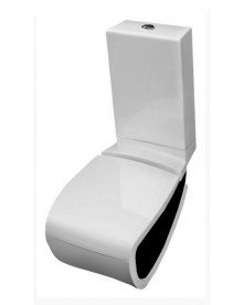 Чаша унітазу-компакта підлогового Hidra Hi-Line 38х67,5 см санфаянс білий/чорний HI12 012 bianco/nero