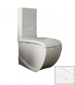 Чаша унитаза-компакта напольного Hidra Hi-Line 38х67,5 см санфаянс белый матовый мрамор HI12 101 white matt marble
