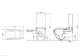 Чаша унитаза-компакта напольного Hidra Hi-Line 38х67,5 см санфаянс черный матовый мрамор HI12 102 black matt marble