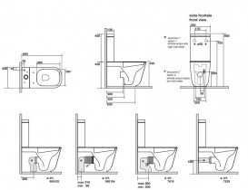 Сливной бачок для унитаза моноблок Kerasan Aquatech керамический белый матовый 378130