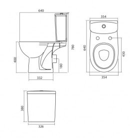 Унітаз-компакт підлоговий Kolo Freja 35,4х64 см з бачком і сидінням з кришкою L7922000U