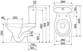 Унитаз-компакт напольный Kolo Idol с бачком и сиденьем керамика белый 19026-00U