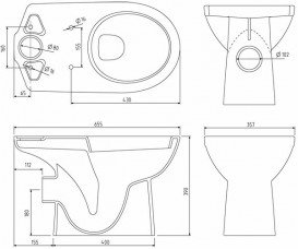 Унітаз-компакт підлоговий Kolo Nova Pro Rimfree білий M39038000