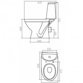 Унітаз-компакт підлоговий Kolo Runa з бачком і кришкою з сидінням L89202000