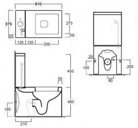Чаша унитаза-компакта напольная Simas Frozen 37,5х61 см фаянс белый FZ 07