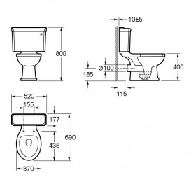 Унитаз-компакт напольный Volle Don Grandes 37х69 см керамика белый 13-13-132white