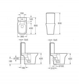Унітаз-компакт Primera Tyrol підлоговий Clear Pro з кришкою soft close білий 8390023
