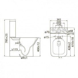 Унитаз-компакт Volle Leon напольный с бачком и сиденьем белый 13-11-959