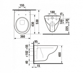 Унитаз консольный Jika Lyra H8233800000001 + сидение SoftClose H8933853000001 + Комплект 3 в 1 Grohe Rapid SL 38772J38