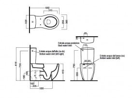 Унитаз моноблок безободковый Hatria LE FIABE 360x665 Y1E801