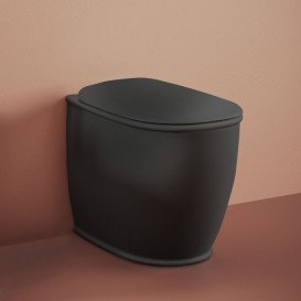 Унітаз для підлоги ArtCeram Atelier безободковий 37,5х52,5 см кераміка чорний матовий ATV002 17;00