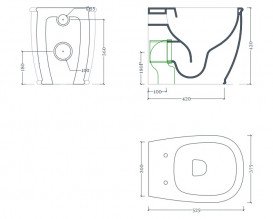 Унитаз напольный ArtCeram Atelier безободковый 37,5х52,5 см керамика бежевый ATV002 41;00