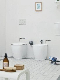 Унитаз напольный ArtCeram Azuley 37х52,5 см белый матовый AZV002 05;00