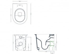 Унітаз для підлоги ArtCeram Chic безободковий 38х54 см кераміка чорний матовий CHV002 17;00