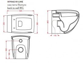 Унітаз підлоговий ArtCeram Hi-Line 38х54,5 см чорний глянсовий HIV002 03; 00