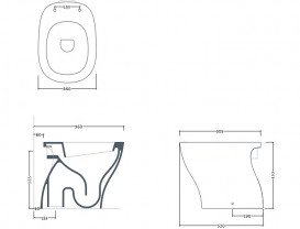 Унитаз напольный ArtCeram Ten 36х52 см керамика белый TEV001 01;00