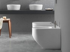 Унитаз напольный безободковый Hatria Next 36х56 см санфарфор белый Y3AY01