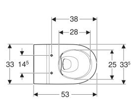 Унітаз для підлоги Geberit Bambini безободковий 33.5х53 см сантехнічний фарфор білий 502.966.00.1