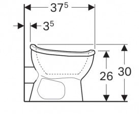Унітаз підлоговий Geberit Bambini для дітей молодшого віку 28х37,5 см фарфор білий 211650000
