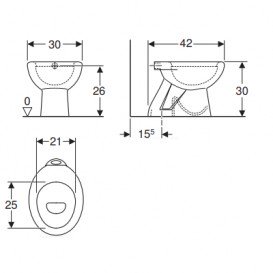 Унітаз підлоговий Geberit Bambini для дітей 30х42 см фарфор білий 500.883.00.1