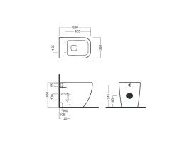 Унитаз напольный Hatria Bianca 52х36 см санитарная керамика белый глянцевый 00Y1VA01