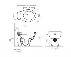 Унітаз підлоговий Hatria Nido з сидінням з кришкою Soft Close білий YXBW + YXWW