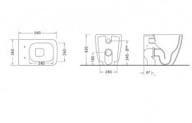 Унітаз підлоговий Hidra Faster Kiub Rimless 36,5х54 см санфаянс сірий мармур KIR20 100 ceppo di gre