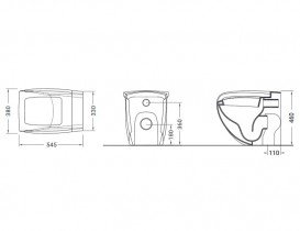 Унітаз підлоговий Hidra Hi-Line 38х54,5 см санфаянс чорний/золото HI10 020 nero/oro