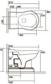 Унитаз напольный Kerasan Retro BTW белый 101601