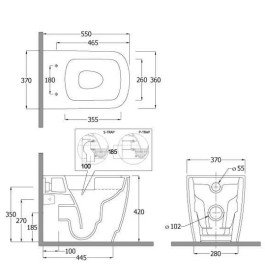 Унітаз для підлоги Kludi Resa S 37х55 см кераміка білий 27WCB0343