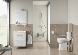 Унитаз напольный компакт Roca Access 67х38 с горизонтальным выпуском керамика белый A342236000